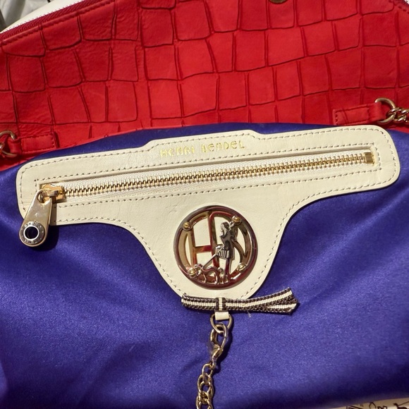 Henri Bendel RARE Debutante Foldover Croc Embossed Suede Leather Clutch (EUC) - Picture 13 of 13